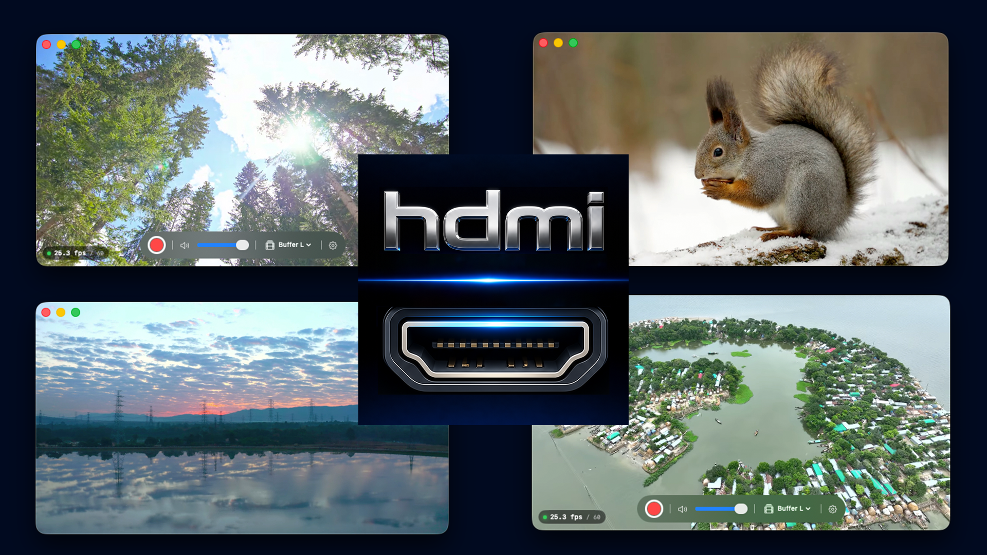 HDMI Bar showing multiple video sources on macOS