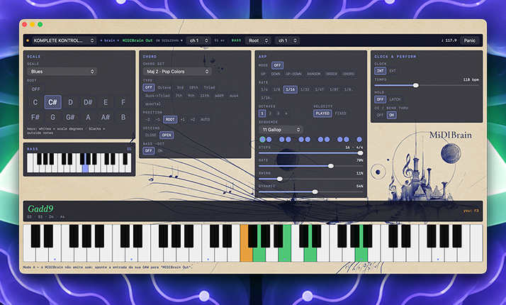 MidiBrain Studio — Scales, chords & smart bass